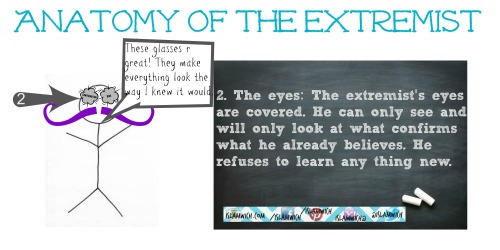 The extremist's eyes