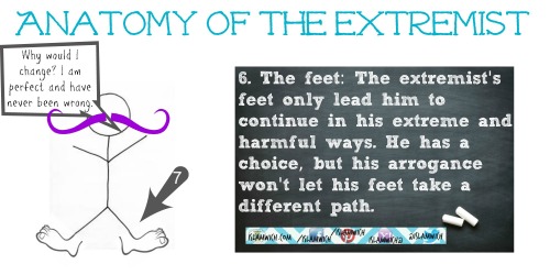The extremist's feet