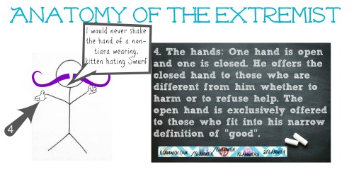 The extremist's hands