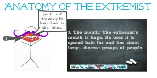The extremist's mouth